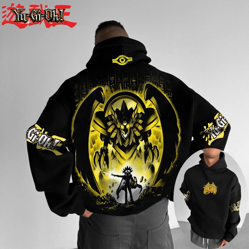 Anime Merch Hoodie - 2025年 遊戯王 アニメキャラクター オシリス スカイドラゴン プリント