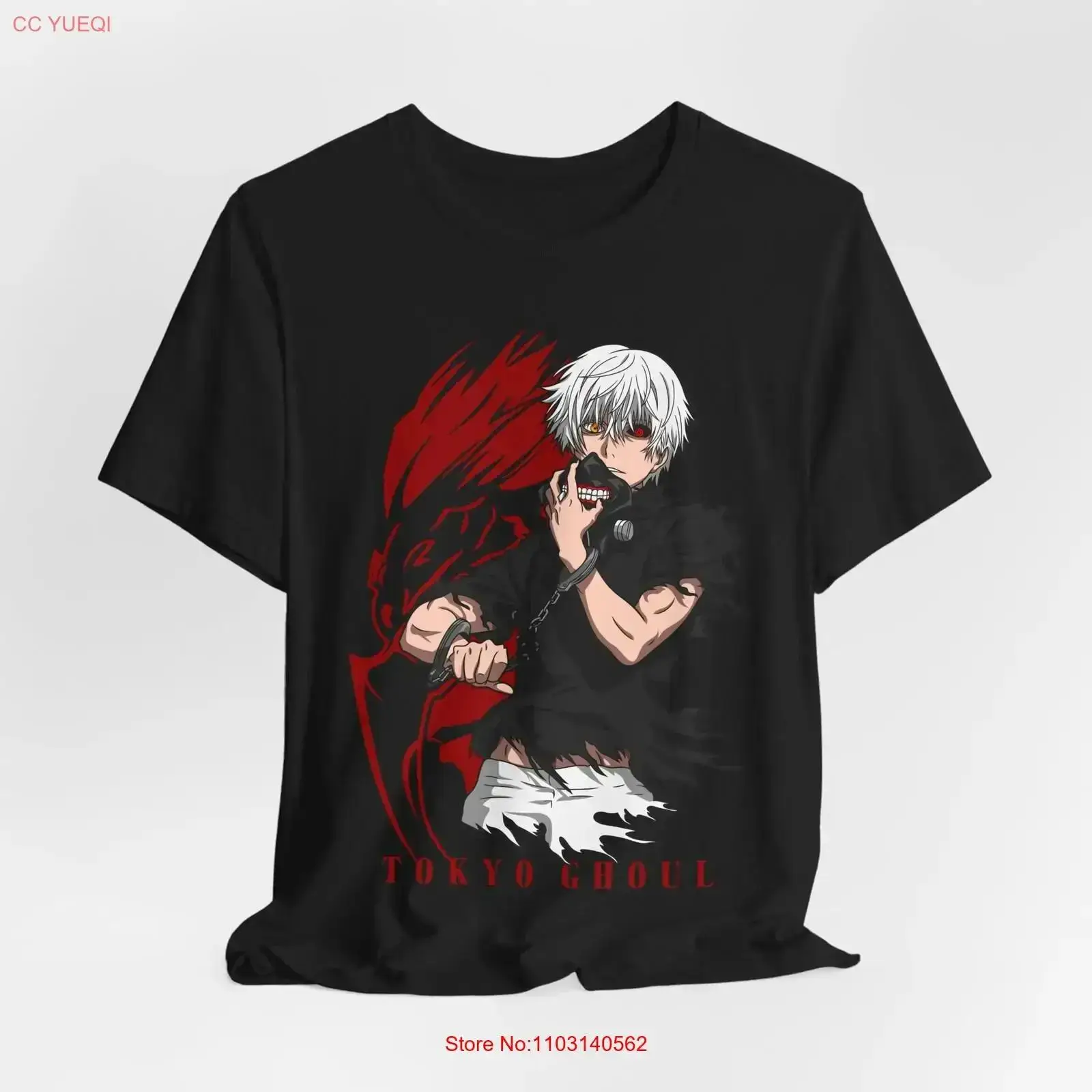 Anime Merchandise For Men - 東京グールアニメ Tシャツ ファングッズ ヴィンテージ ウォッシュド スタイリッシュ