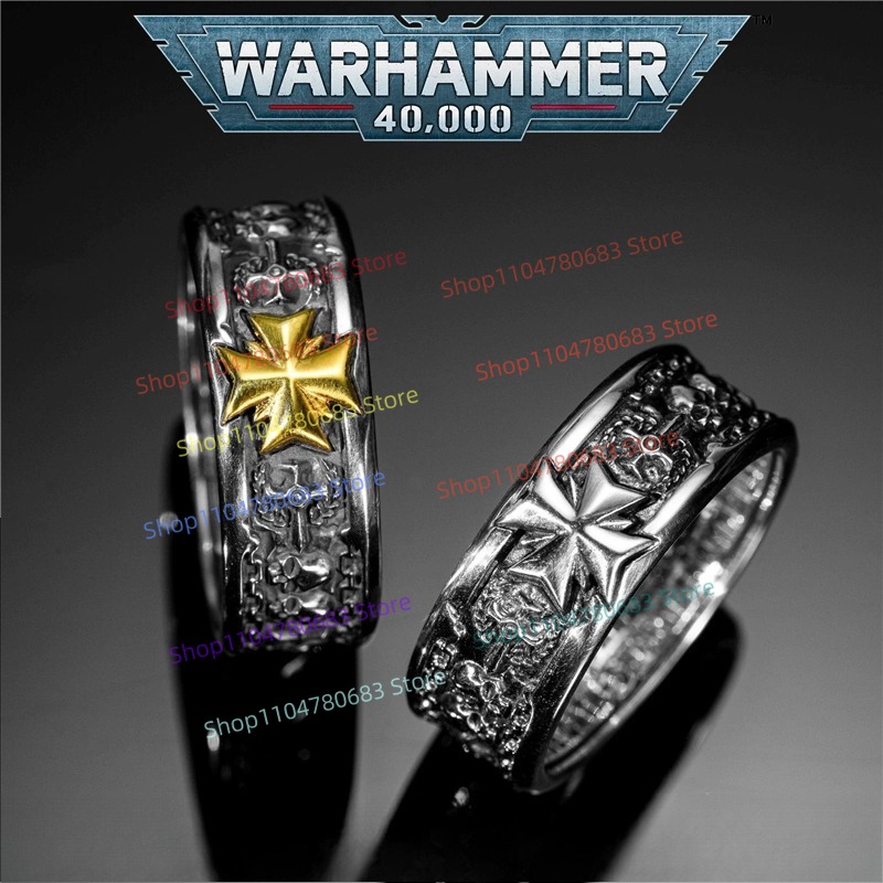 Anime Merchandise For Men - 40Kブラックテンプラーズ十字軍誓約指輪 高品質コレクタブルジュエリー、アニメゲームグッズコスプレアクセサリー男性向けギフト