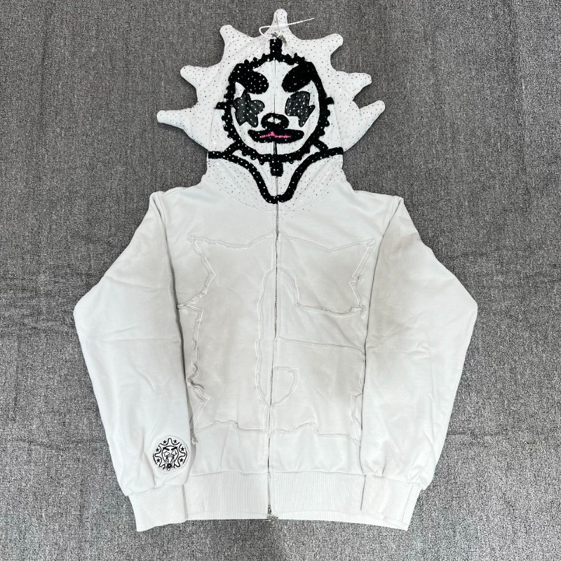 Anime Merch Hoodie - ポップカルチャー 3Dキャラクター フーディー グロギャング ユニセックス ジップアップ