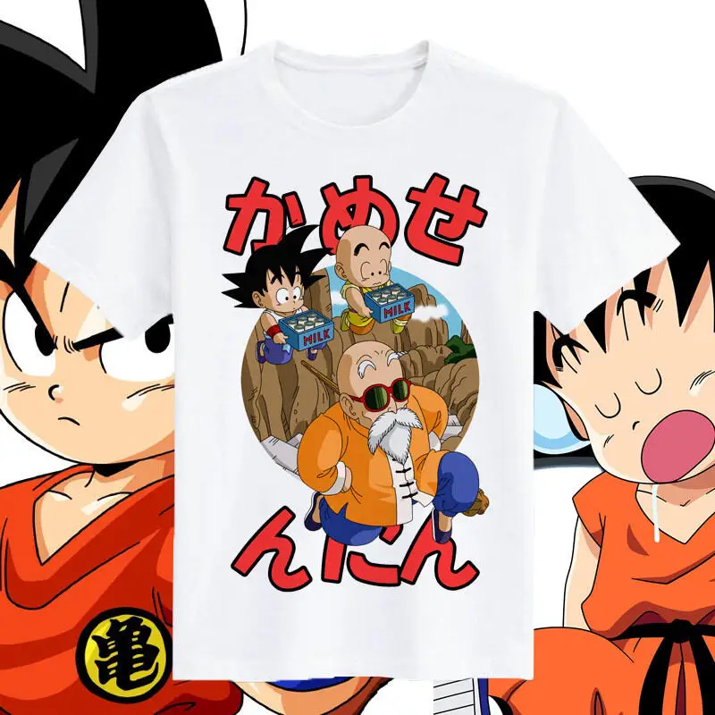 Anime Merchandise For Men - ドラゴンボールホットサマーアニメ商品トレンディブランド孫悟空Tシャツ子供親子セット綿ルーズトップス