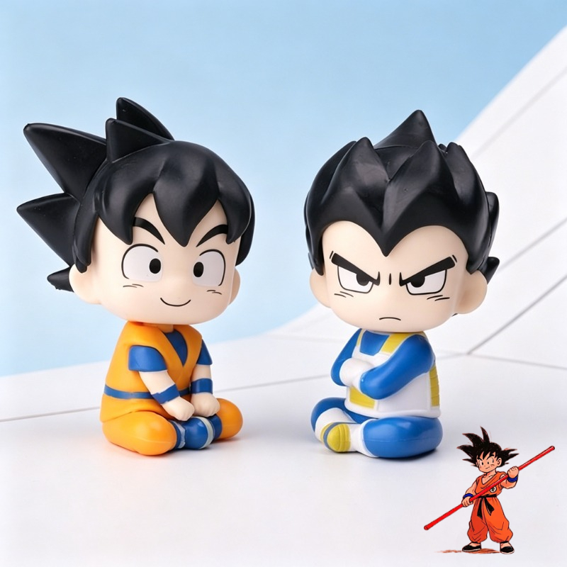 Anime Merchandise Japan - ドラゴンボールちび孫悟空ベジータ漫画かわいい座り姿フィギュアモデル2Dキャラクターおもちゃ車飾りアニメグッズ卸売