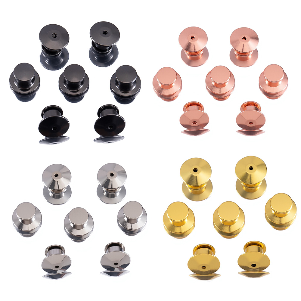 Pin Button Badge - 50個、30個、10個、5個入りブローチ用ロックピン、金属製ピンバック、ロックピンキーパー、ロッククラスプ、DIYブローチバッジ、ジュエリー製作
