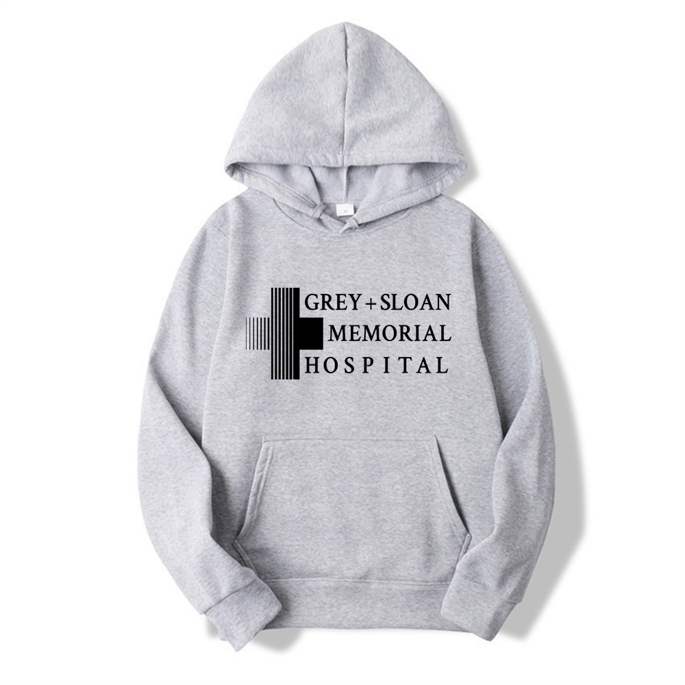 Anime Merch Hoodie - ユニセックスグレーの解剖学パーカー、長袖フード付きスウェットシャツ、テレビ番組プルオーバー、病院記念用カジュアルウェア