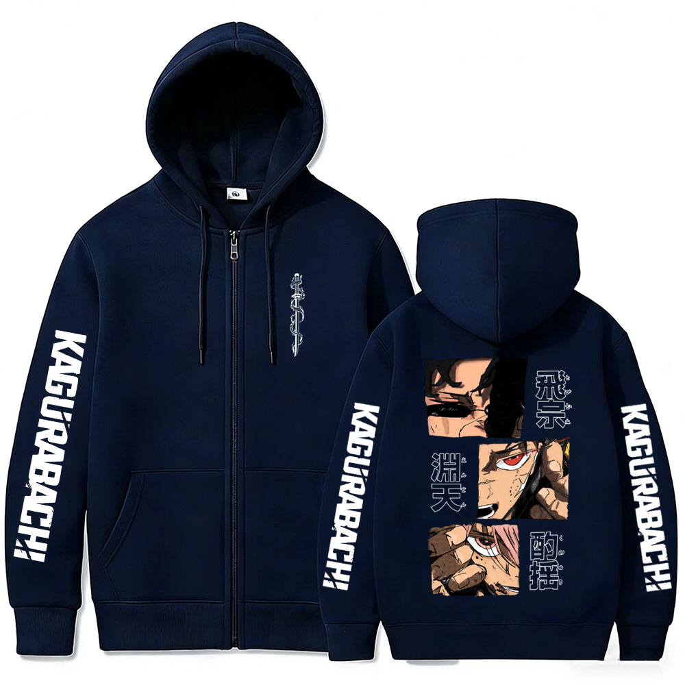 日本アニメカグラバチちひろ洛下馬 Merch ジッパーパーカ - Anime Merch Hoodie のレビューと価格