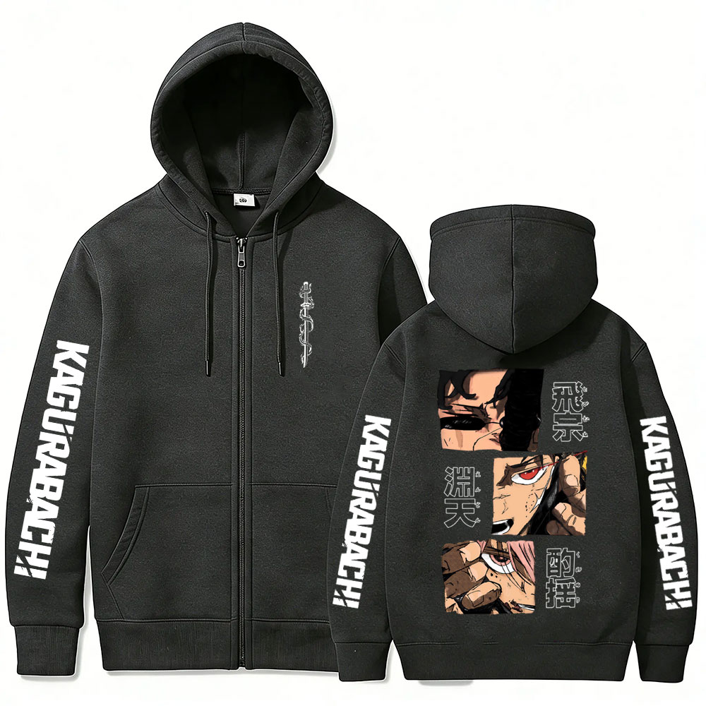 日本アニメカグラバチちひろ洛下馬 Merch ジッパーパーカ - Anime Merch Hoodie のレビューと価格