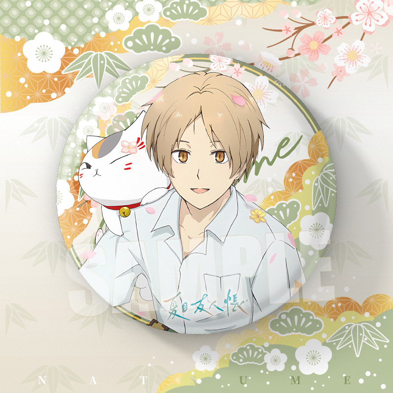 アニメ夏目友人帳新商品ダブルフラッシュ大型バッジ夏目グッズビ - Pin Button Badge のレビューと価格