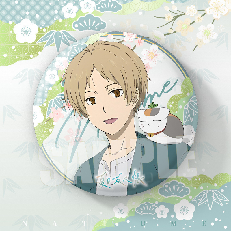 アニメ夏目友人帳新商品ダブルフラッシュ大型バッジ夏目グッズビ - Pin Button Badge のレビューと価格