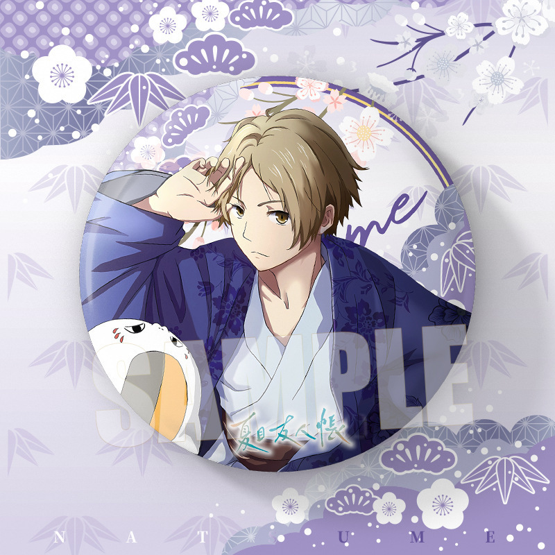 アニメ夏目友人帳新商品ダブルフラッシュ大型バッジ夏目グッズビ - Pin Button Badge のレビューと価格