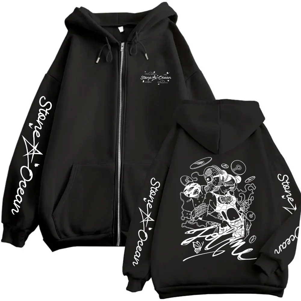 アニメジョジョの奇妙な冒険徐倫クジョグッズジッパーパーカー男 - Anime Merch Hoodie のレビューと価格