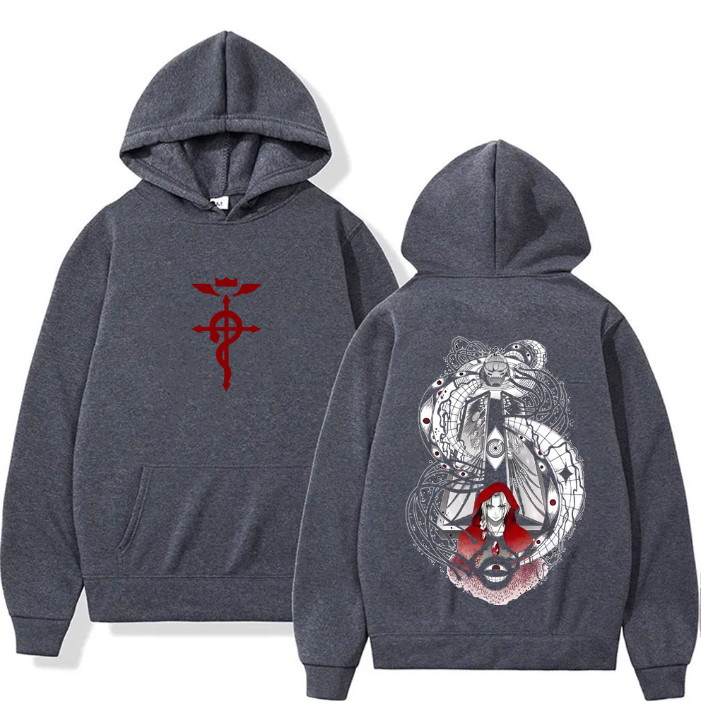 ホットな日本アニメ鋼の錬金術師エドワード・エルリックとアルフ - Anime Merch Hoodie のレビューと価格