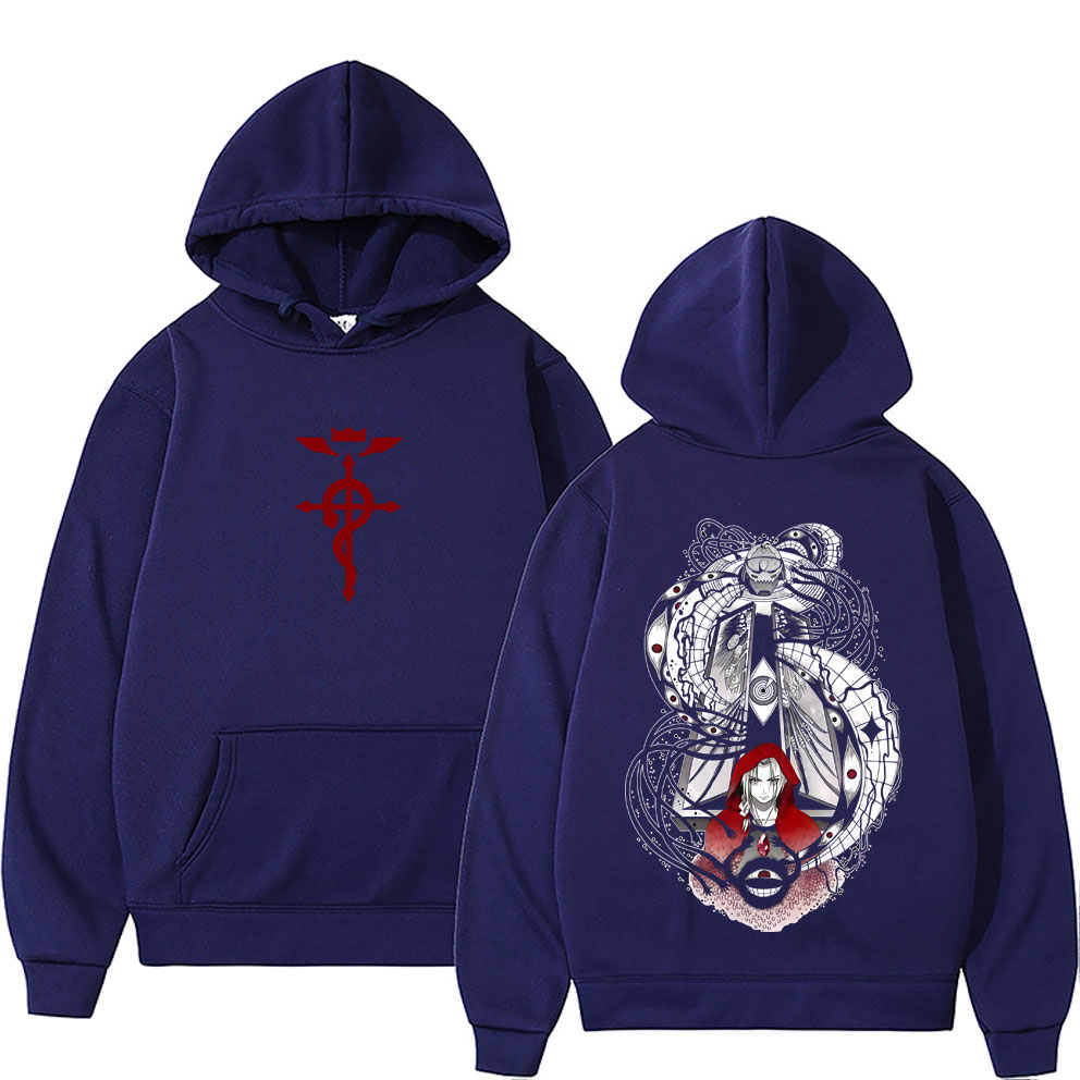 ホットな日本アニメ鋼の錬金術師エドワード・エルリックとアルフ - Anime Merch Hoodie のレビューと価格