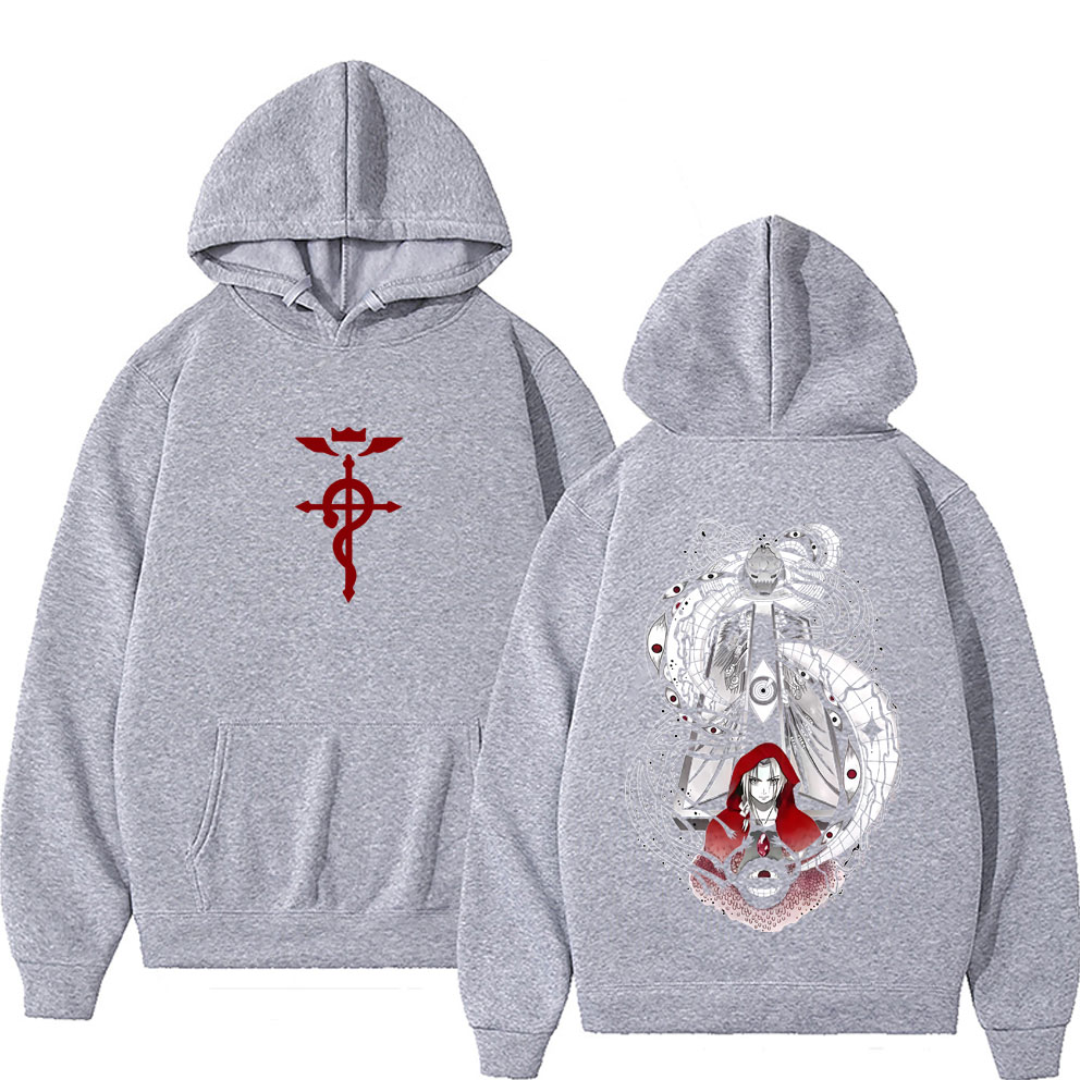 ホットな日本アニメ鋼の錬金術師エドワード・エルリックとアルフ - Anime Merch Hoodie のレビューと価格