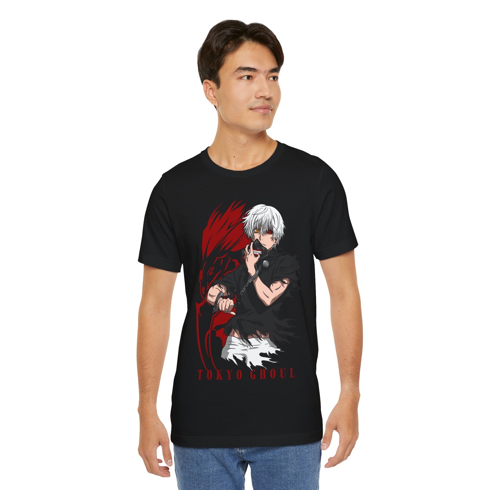 東京喰種アニメTシャツ、ユニセックス半袖Tシャツ、ファングッ - Anime Merchandise For Men のレビューと価格
