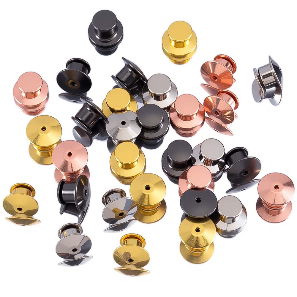 50個、30個、10個、5個入りブローチ用ロックピン、金属製 - Pin Button Badge のレビューと価格