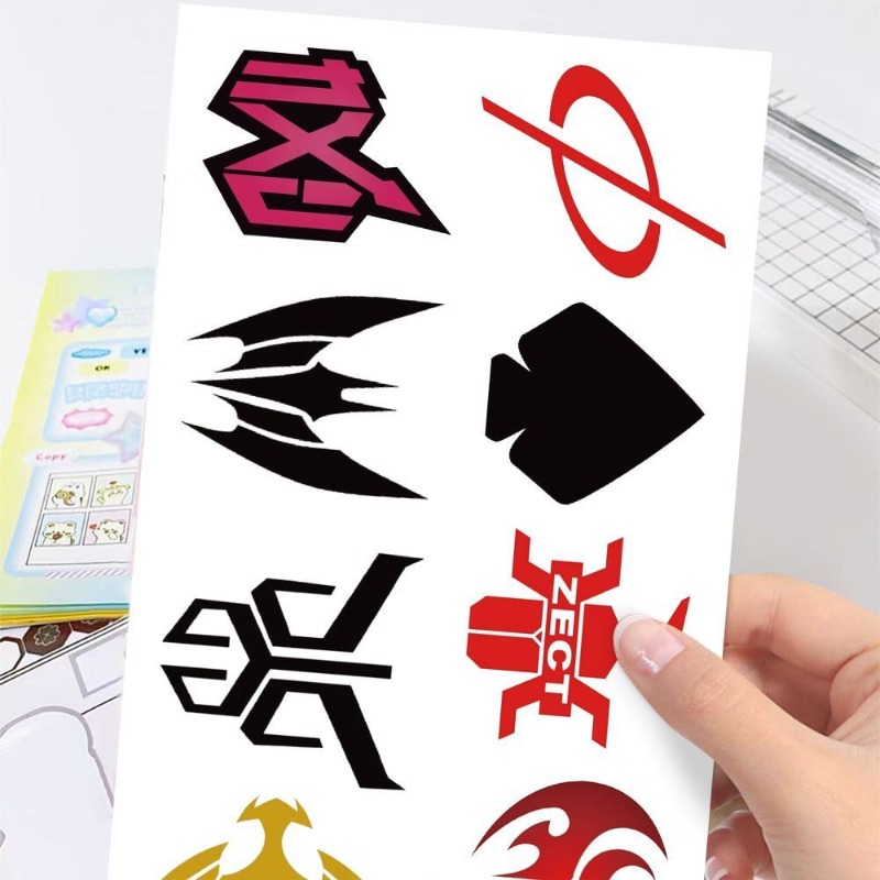 60 枚の仮面ライダーロゴステッカークリエイティブデカール防 - Sticker Sheet Set のレビューと価格